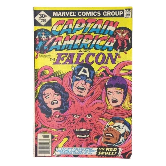 Captain America #210 FN/VF Kirby Cover Art Marvel 1977 Falcon Red Skull Bronze - Picture 1 of 6